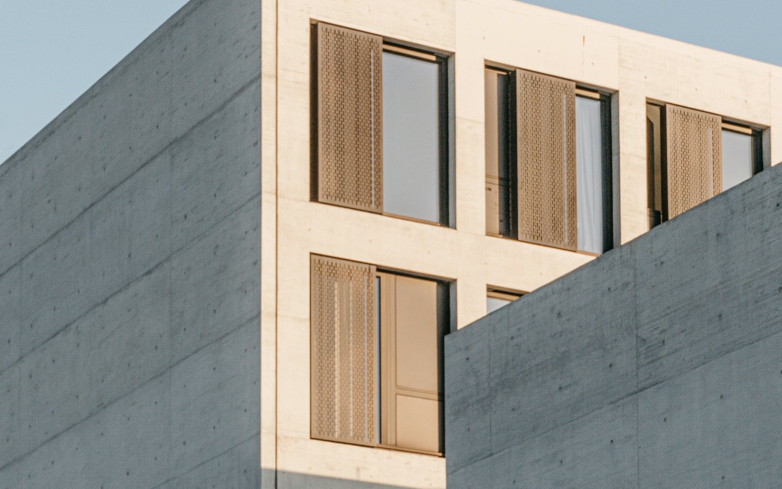 Modern building facade under construction